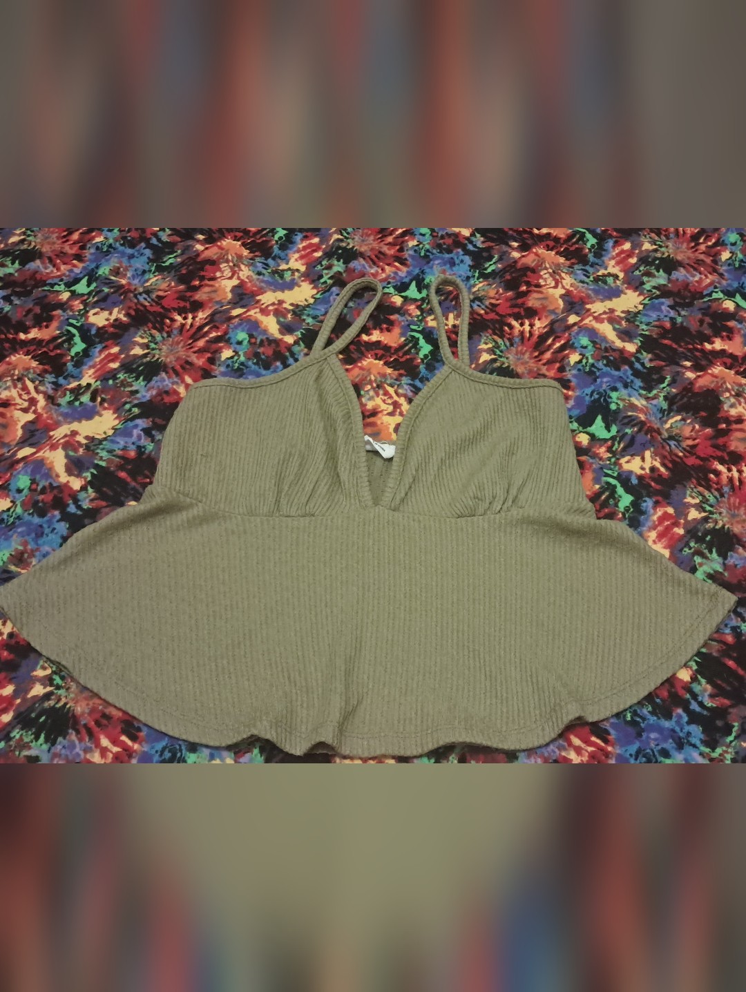 Cotton:On Olive Green Peplum Style Top